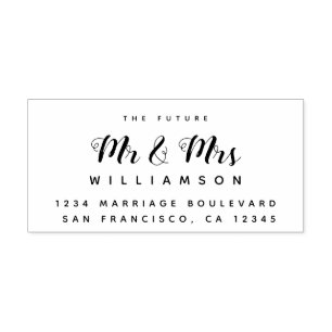 Chic Script Future Mr. Wedding Rücksendeadresse Gummistempel