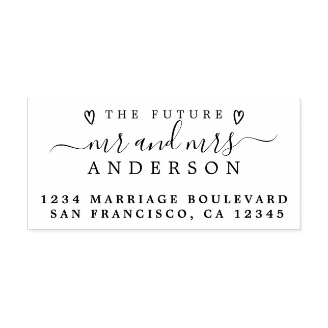 Chic Script Future Mr. Wedding Rücksendeadresse Gummistempel (Prägung)