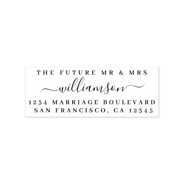 Chic Script Future Mr. Wedding Rücksendeadresse Gummistempel (Prägung)