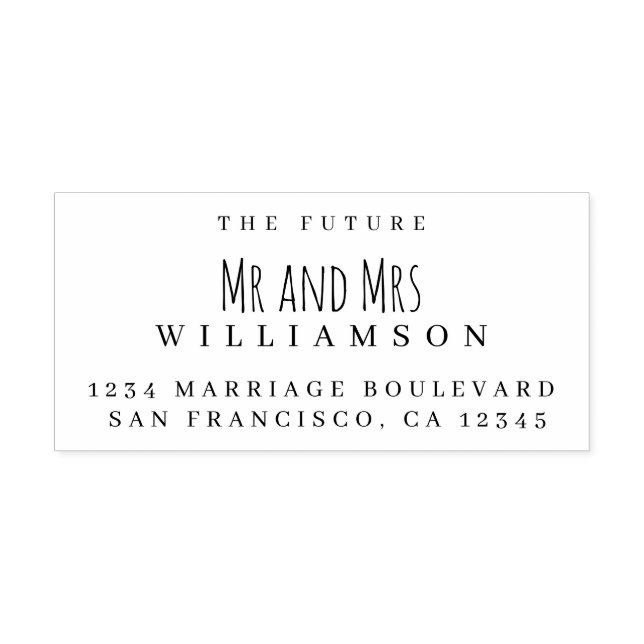 Chic Script Future Mr. Wedding Rücksendeadresse Gummistempel (Prägung)