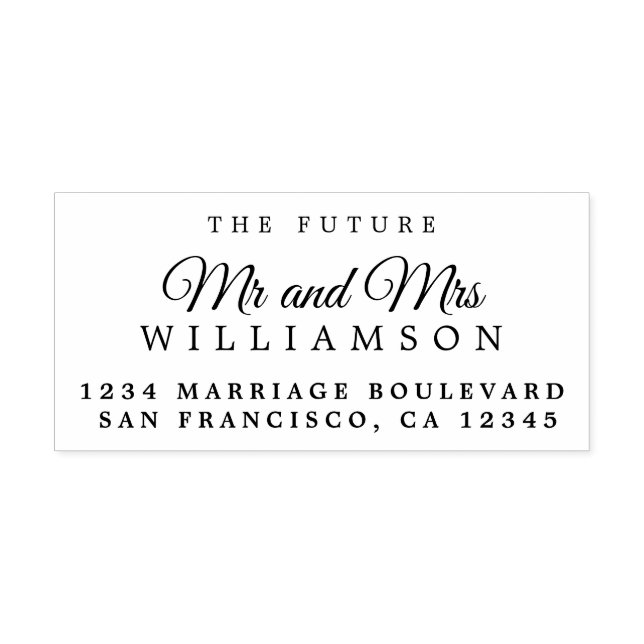 Chic Script Future Mr. Wedding Rücksendeadresse Gummistempel (Prägung)