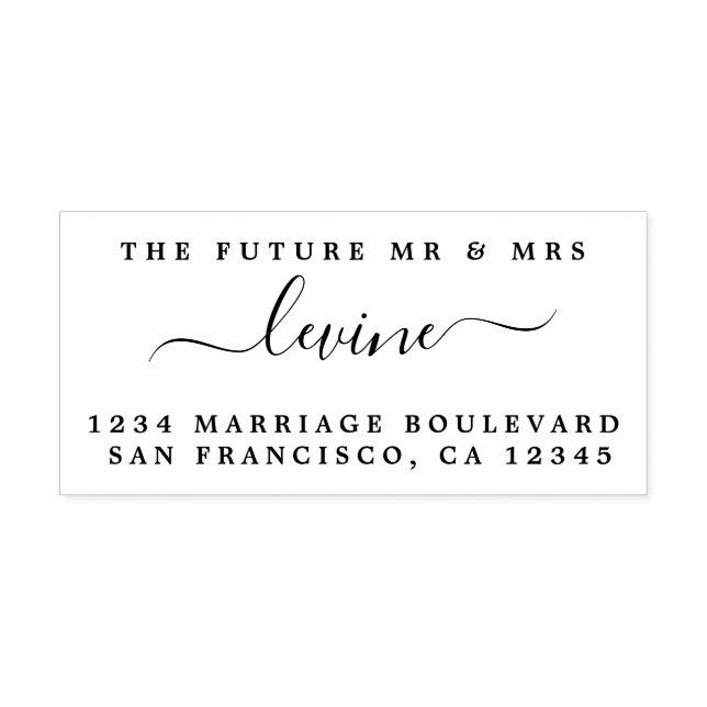 Chic Script Future Mr. Wedding Rücksendeadresse Gummistempel (Prägung)