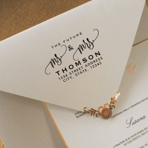 Chic Script Future Mr. Wedding Rücksendeadresse Gummistempel