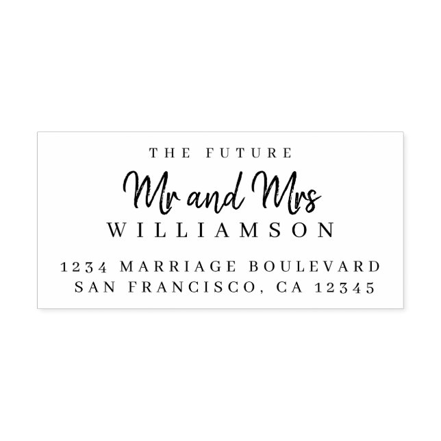 Chic Script Future Mr. Wedding Rücksendeadresse Gummistempel (Prägung)