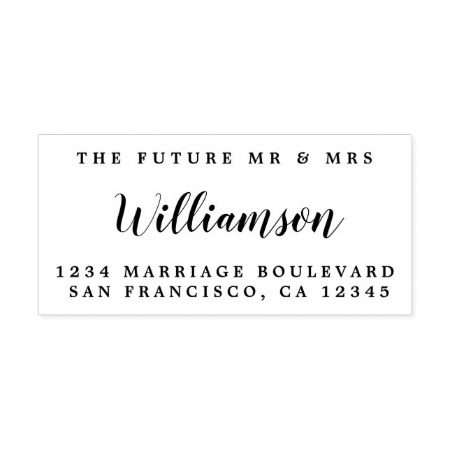 Chic Script Future Mr. Wedding Rücksendeadresse Gummistempel (Prägung)