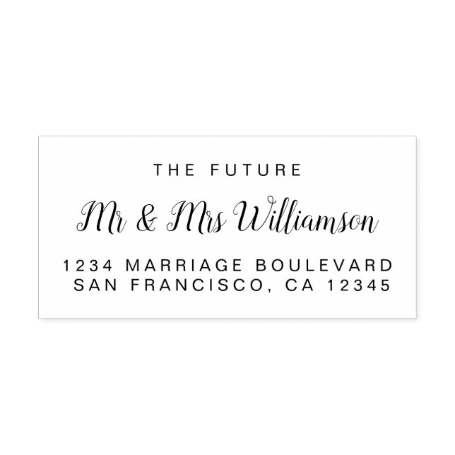 Chic Script Future Mr. Wedding Rücksendeadresse Gummistempel (Prägung)
