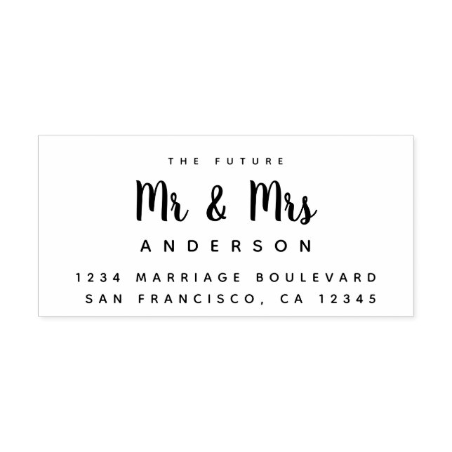 Chic Script Future Mr. Wedding Rücksendeadresse Permastempel (Design)