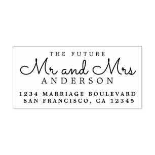 Chic Script Future Mr. Wedding Rücksendeadresse Permastempel