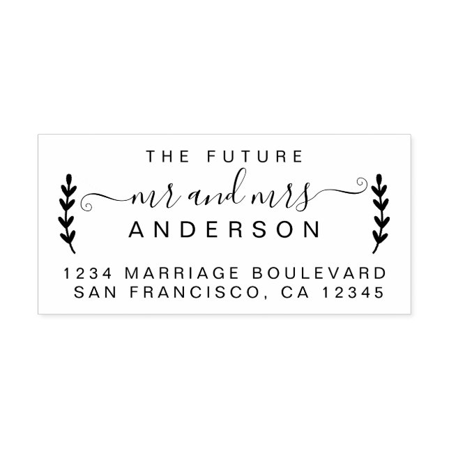 Chic Script Future Mr. Wedding Rücksendeadresse Permastempel (Design)