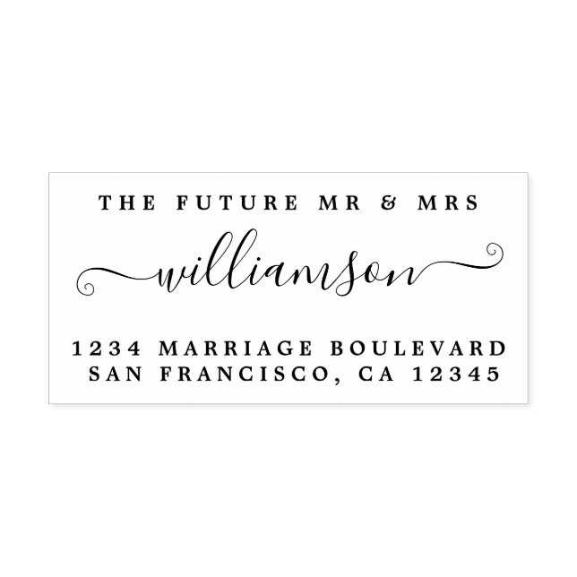 Chic Script Future Mr. Wedding Rücksendeadresse Permastempel (Design)