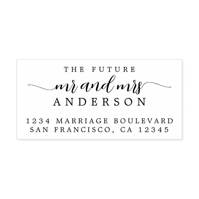 Chic Script Future Mr. Wedding Rücksendeadresse Permastempel (Design)