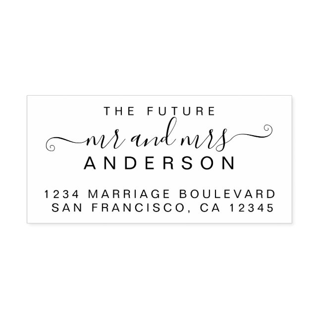 Chic Script Future Mr. Wedding Rücksendeadresse Permastempel (Design)