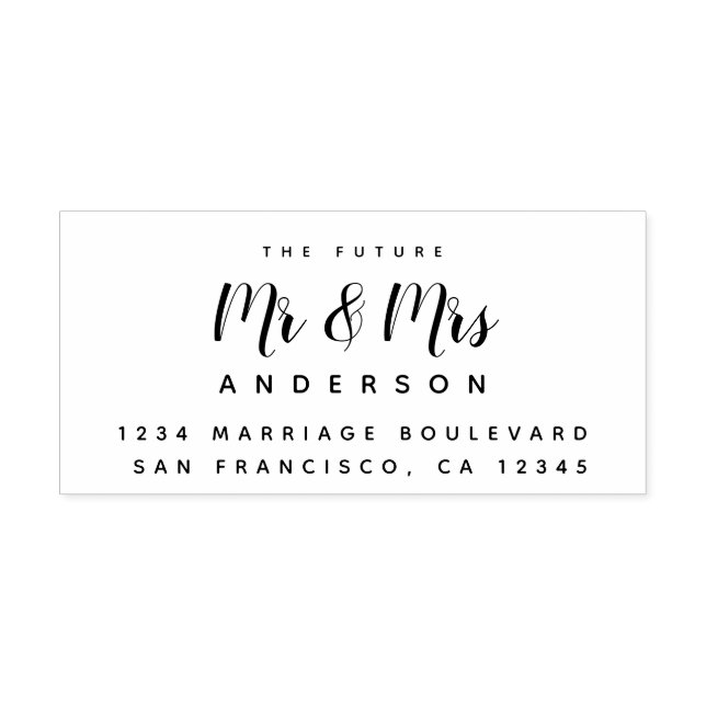 Chic Script Future Mr. Wedding Rücksendeadresse Permastempel (Design)