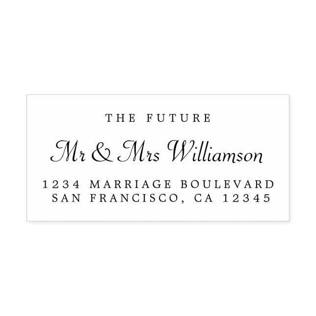 Chic Script Future Mr. Wedding Rücksendeadresse Permastempel (Design)