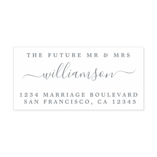 Chic Script Future Mr. Wedding Rücksendeadresse Permastempel (Design)
