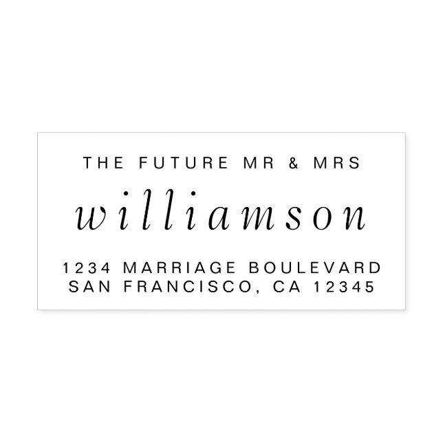 Chic Script Future Mr. Wedding Rücksendeadresse Permastempel (Design)