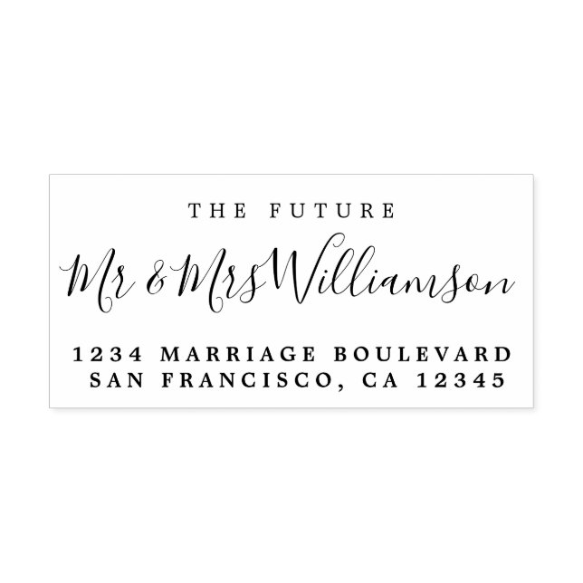 Chic Script Future Mr. Wedding Rücksendeadresse Permastempel (Design)