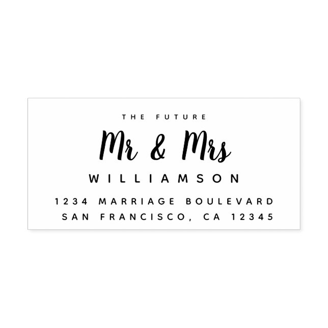 Chic Script Future Mr. Wedding Rücksendeadresse Permastempel (Design)