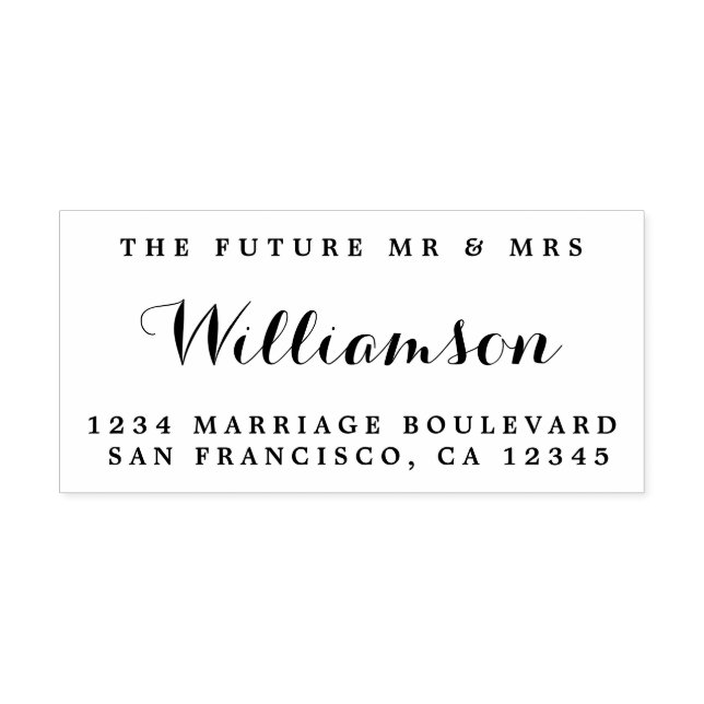 Chic Script Future Mr. Wedding Rücksendeadresse Permastempel (Design)