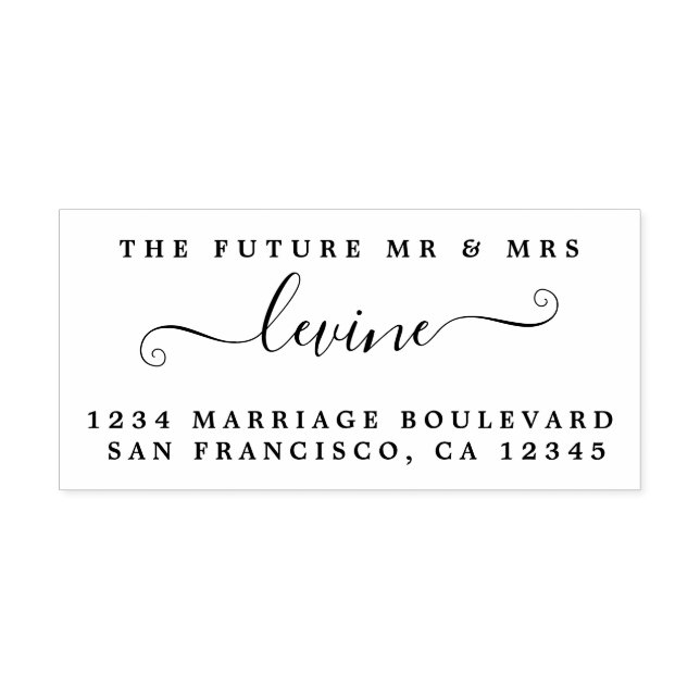 Chic Script Future Mr. Wedding Rücksendeadresse Permastempel (Design)