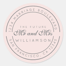 Chic Script Future Mr. Wedding Rücksendeadresse Runder Aufkleber