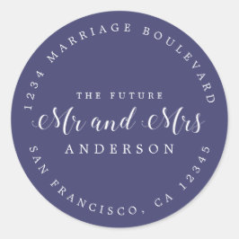 Chic Script Future Mr. Wedding Rücksendeadresse Runder Aufkleber