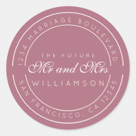 Chic Script Future Mr. Wedding Rücksendeadresse Runder Aufkleber
