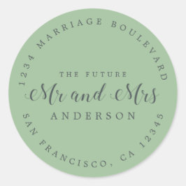 Chic Script Future Mr. Wedding Rücksendeadresse Runder Aufkleber
