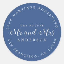 Chic Script Future Mr. Wedding Rücksendeadresse Runder Aufkleber