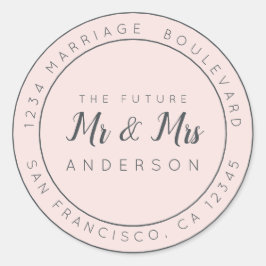 Chic Script Future Mr. Wedding Rücksendeadresse Runder Aufkleber