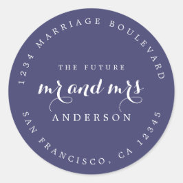 Chic Script Future Mr. Wedding Rücksendeadresse Runder Aufkleber