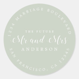 Chic Script Future Mr. Wedding Rücksendeadresse Runder Aufkleber