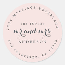 Chic Script Future Mr. Wedding Rücksendeadresse Runder Aufkleber