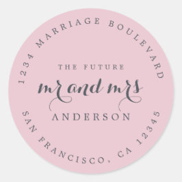 Chic Script Future Mr. Wedding Rücksendeadresse Runder Aufkleber