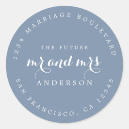 Chic Script Future Mr. Wedding Rücksendeadresse Runder Aufkleber