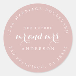Chic Script Future Mr. Wedding Rücksendeadresse Runder Aufkleber