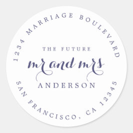 Chic Script Future Mr. Wedding Rücksendeadresse Runder Aufkleber