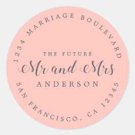 Chic Script Future Mr. Wedding Rücksendeadresse Runder Aufkleber