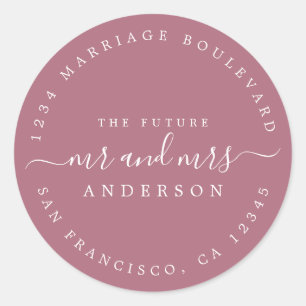 Chic Script Future Mr. Wedding Rücksendeadresse Runder Aufkleber