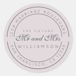 Chic Script Future Mr. Wedding Rücksendeadresse Runder Aufkleber