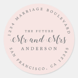 Chic Script Future Mr. Wedding Rücksendeadresse Runder Aufkleber