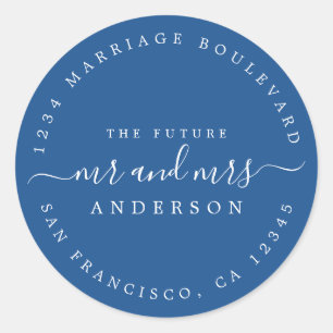 Chic Script Future Mr. Wedding Rücksendeadresse Runder Aufkleber