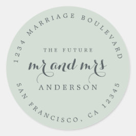 Chic Script Future Mr. Wedding Rücksendeadresse Runder Aufkleber