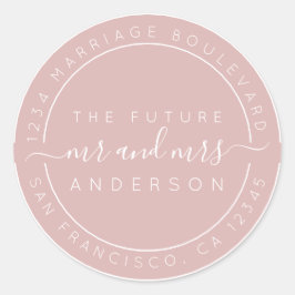 Chic Script Future Mr. Wedding Rücksendeadresse Runder Aufkleber