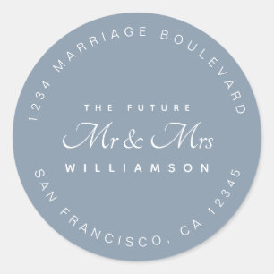 Chic Script Future Mr. Wedding Rücksendeadresse Runder Aufkleber