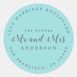 Chic Script Future Mr. Wedding Rücksendeadresse Runder Aufkleber