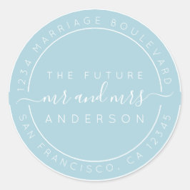 Chic Script Future Mr. Wedding Rücksendeadresse Runder Aufkleber