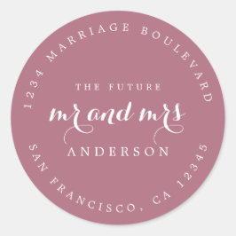 Chic Script Future Mr. Wedding Rücksendeadresse Runder Aufkleber