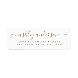 chic Script Gold Ink Name Return Address