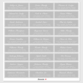 Chic Script Gray Wedding Guest Address Labels